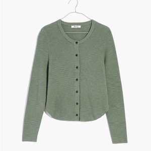 BNWT Madewell Halsted Green Ribbed cardigan